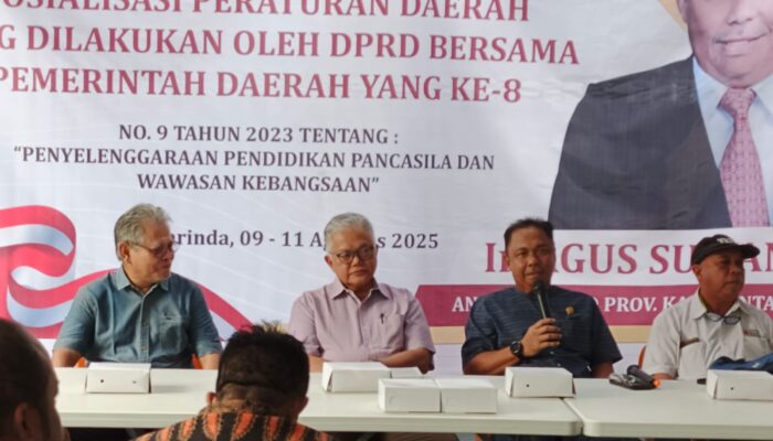 Foto: Suasana dalam Sosialisasi Peraturan Daerah (Sosper) Nomor 9 Tahun 2023 tentang Penyelenggaraan Pendidikan Pancasila dan Wawasan Kebangsaan yang digelar Anggota DPRD Kaltim, Agus Suwandi di Jalan A Wahab Syahrani, Gang Kejaksaan, Kelurahan Air Hitam, Kecamatan Samarinda Ulu. (Dok)