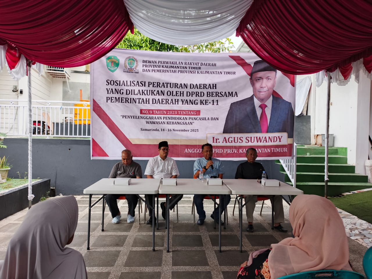 Anggota DPRD Kaltim Agus Suwandi saat Sosper ke-11 di Gang Kejaksaan, Kelurahan Air Hitam, Kecamatan Samarinda Ulu